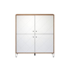 Armoire - Mélaminé chêne - Naturel-blanc - 123 - 136 - 40 cm