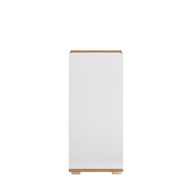 Armoire - Mélaminé chêne - Naturel-Blanc - 37 - 82 - 31 cm