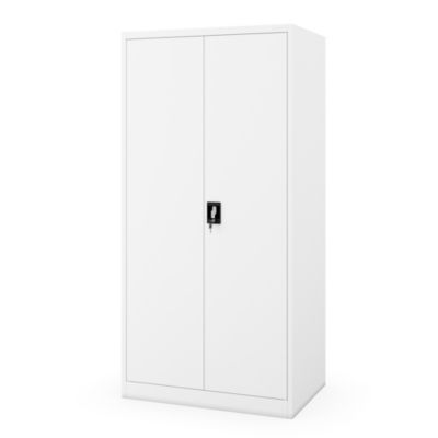 Armoire métallique de bureau ou d'atelier JAN D600 900 x 1850 x 600 mm blanche