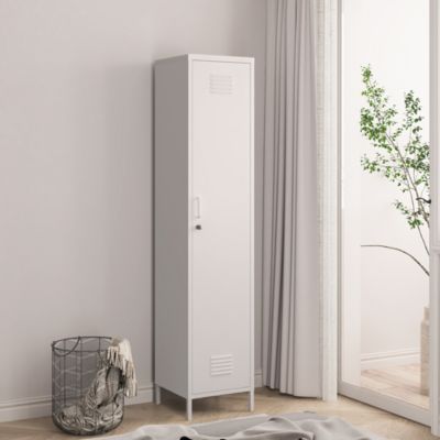 Armoire métallique Seinäjoki acier 180 x 38 x 38 cm blanc en.casa
