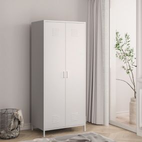 Armoire métallique Seinäjoki acier 180 x 76 x 50 cm blanc en.casa