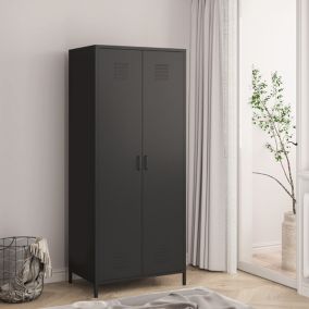 Armoire métallique Seinäjoki acier 180 x 76 x 50 cm noir mat en.casa