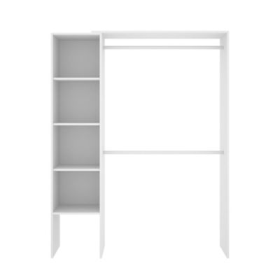 Armoire Makalu, Structure pour dressing, Cintre ouvert, 140x40h187 cm, Blanc