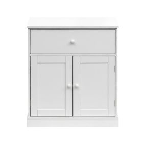 Armoire Meuble de salle de bains avec Tiroir 2 Portes en bois Blanc