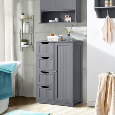 Armoire Meuble Rangement Salle de Bain Cuisine Toilette Chambre en Bois sur Pied