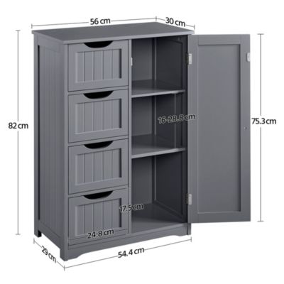 Armoire Meuble Rangement Salle de Bain Cuisine Toilette Chambre en Bois sur Pied