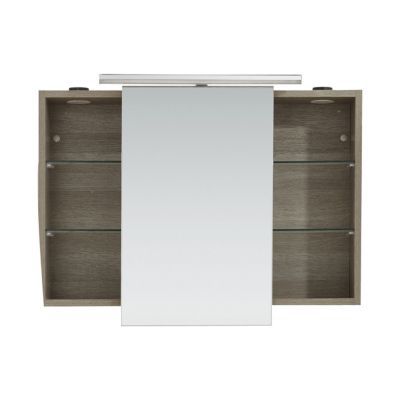 Armoire miroir décor chêne clair Calao 90 cm