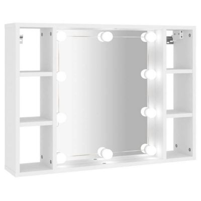 Armoire à miroir - vidaXL - 76x15x55 cm - LED - Bois d'ingénierie - Salle de bain