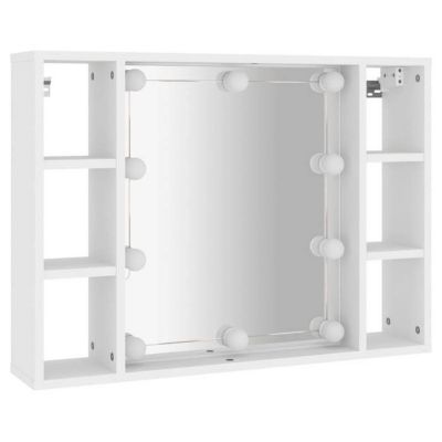Armoire à miroir - vidaXL - 76x15x55 cm - LED - Bois d'ingénierie - Salle de bain