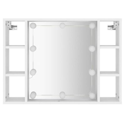 Armoire à miroir - vidaXL - 76x15x55 cm - LED - Bois d'ingénierie - Salle de bain