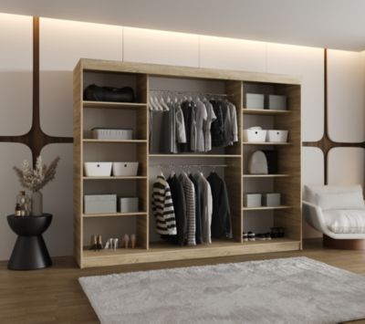 Armoire MOKA à portes coulissantes H. 250 x L. 250 x P. 62, 3 portes