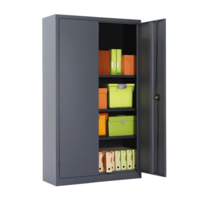 Armoire monobloc portes battantes 180 x 90- gris perle