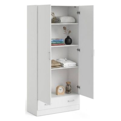 Armoire Multi-usage 2 Portes Amylya, 1 Tiroir 79x170h cm Blanc