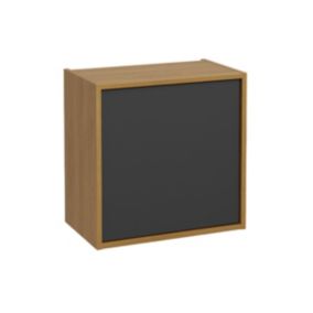 Armoire murale 1 porte Denzel Noir et Bois