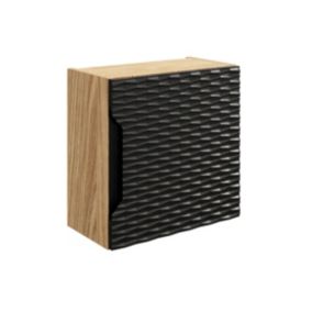 Armoire murale 1 porte Elora Noir et Bois