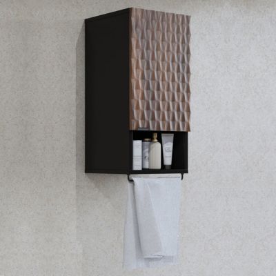 Armoire murale 1 porte Nevia Bois et Noir | Castorama
