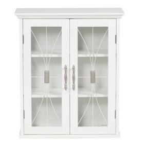 Armoire murale 2 portes en bois, blanche Teamson Home
