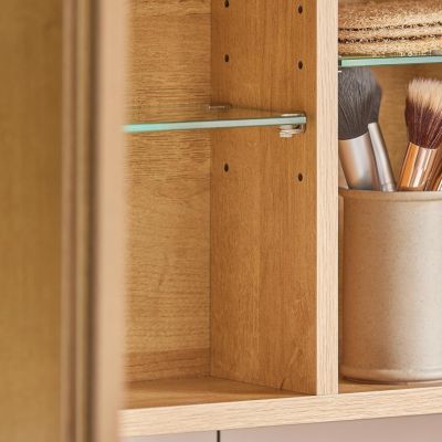 Armoire Murale avec Miroir,Placard Rangement,1 Porte, Étagères Réglables BZR173-N SoBuy