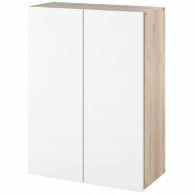 Armoire murale Chêne Sonoma Blanc 60 cm - Meuble haut et colonne pour salle de bain