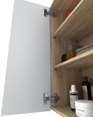 Armoire murale Chêne Sonoma Blanc 60 cm - Meuble haut et colonne pour salle de bain