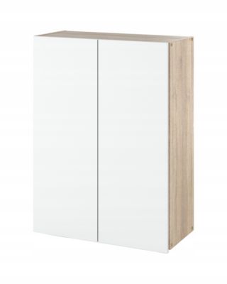 Armoire murale Chêne Sonoma Blanc 60 cm - Meuble haut et colonne pour salle de bain