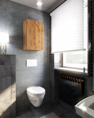 Armoire murale Chêne Wotan 40x25x60cm - Meuble haut et colonne pour salle de bain