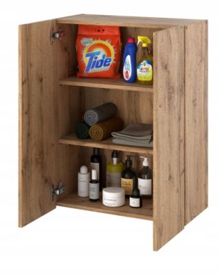Armoire murale Chêne Wotan 60 cm - Meuble haut et colonne pour salle de bain
