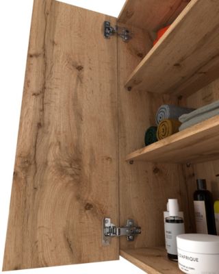 Armoire murale Chêne Wotan 60 cm - Meuble haut et colonne pour salle de bain