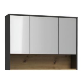 Armoire murale de salle de bain anthracite - 100 cm - YANGRA