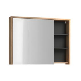 Armoire murale de salle de bain coloris naturel - 100 cm - PURNAL