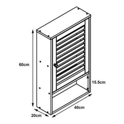 Armoire murale de salle de bain Gjesdal bambou 60 x 40 x 20 cm naturel en.casa