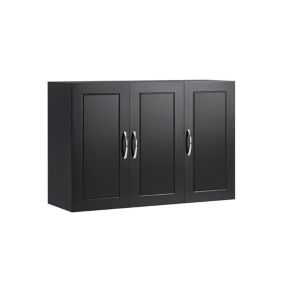 Armoire Murale de Salle de Bain Meuble de Rangement Suspendu 3 Portes, FRG231-L-SCH, SoBuy