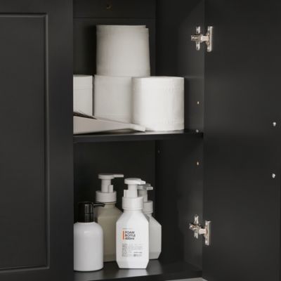 Meuble Salle De Bain Avec Miroir - 2 Portes - Rangement Suspendu - Style Industriel