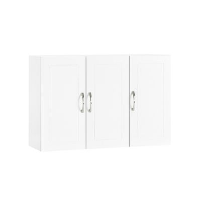 Armoire Murale de Salle de Bain, Meuble de Rangement Suspendu 3 Portes, FRG231-L-W, SoBuy