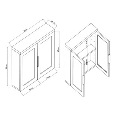 Armoire murale de salle de bain Namsskogan avec miroir 50 x 60 x 15 cm effet noyer noir en.casa