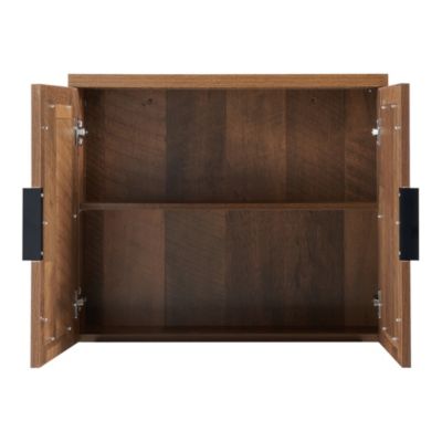 Armoire murale de salle de bain Namsskogan avec miroir 50 x 60 x 15 cm effet noyer noir en.casa
