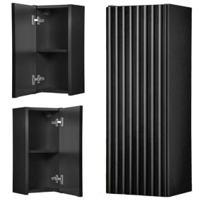 Armoire murale de salle de bain Newport 20 x 57 x 19 cm noir en.casa