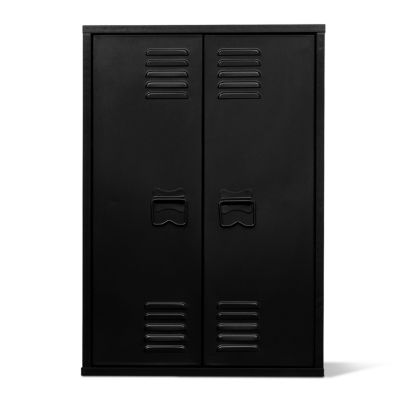 Armoire murale ESTER 2 portes métal noir design industriel