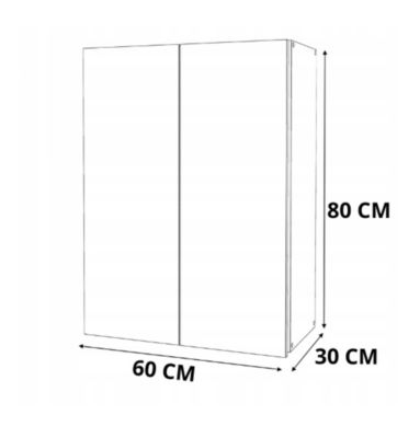 Armoire murale GRIS + Chêne Wotan 60cm - Meuble haut et colonne pour salle de bain
