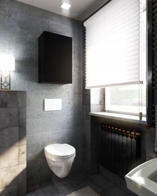 Armoire murale NOIRE 40x25x60cm - Meuble haut et colonne pour salle de bain