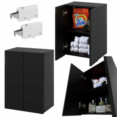 Armoire murale NOIRE 40x25x60cm - Meuble haut et colonne pour salle de bain