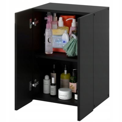 Armoire murale NOIRE 40x25x60cm - Meuble haut et colonne pour salle de bain