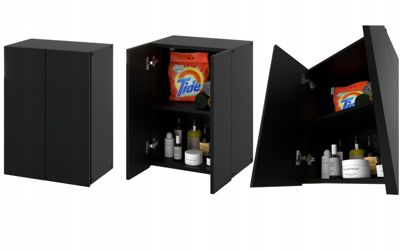 Armoire murale NOIRE 40x25x60cm - Meuble haut et colonne pour salle de bain