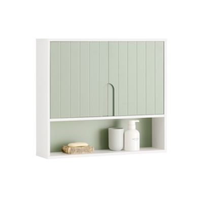 Armoire Murale, Placard de Rangement, avec 2 Portes, BZR140-GR, SoBuy