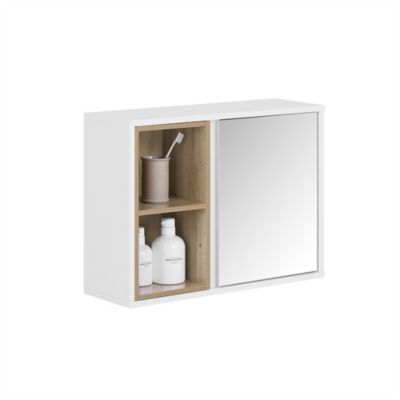 Armoire Murale Placard de Rangement Suspendu Porte 2 Compartiments, BZR149-W, SoBuy