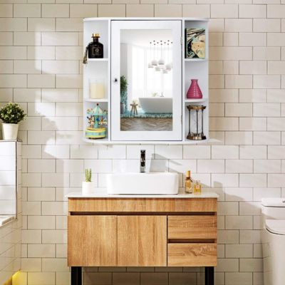 Armoire Murale pour Salle de Bain 65 x 17 x 63CM Blanc