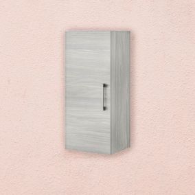 Armoire Murale À Une Porte Réversible En Chêne Gris Pour Salle De Bains