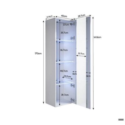 Vitrine Double En Verre Et Bois Avec 6 Tiroirs 157x198 LIBE | LUFE