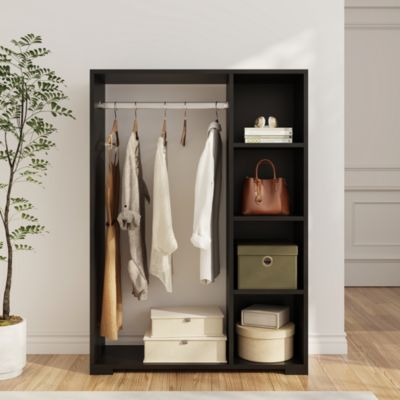 Armoire Nesbyen 126 x 90 x 30 cm noir en.casa