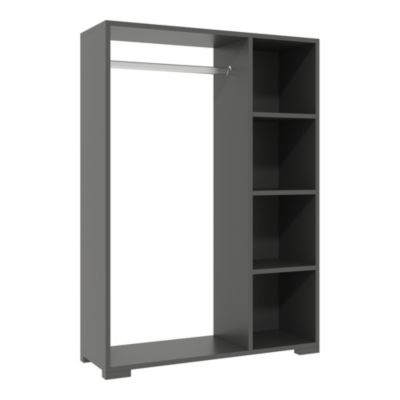 Armoire Nesbyen avec 4 compartiments de stockage 126 x 90 x 30 cm anthracite en.casa